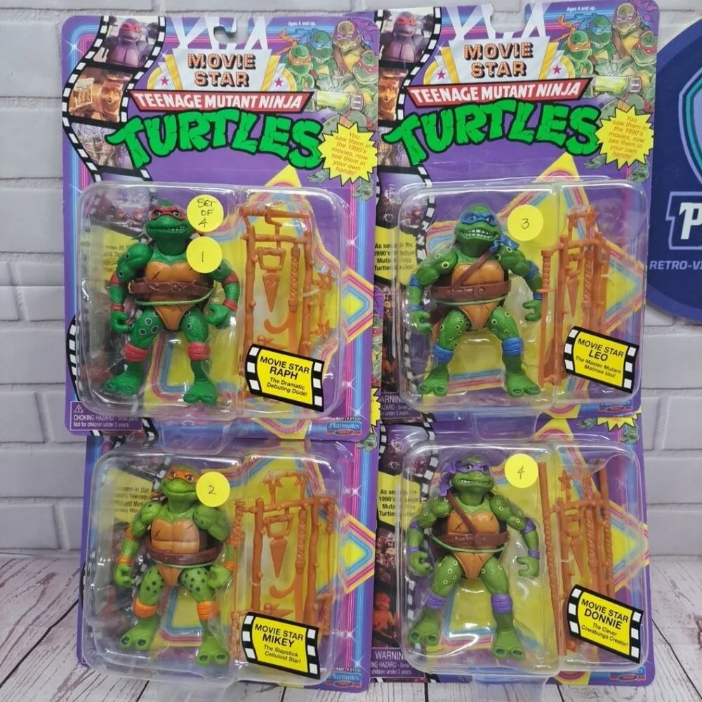 Teenage Mutant Ninja Turtles Classics Movie Star Set of 4 2023 Playmates Sealed - Picture 1 of 10